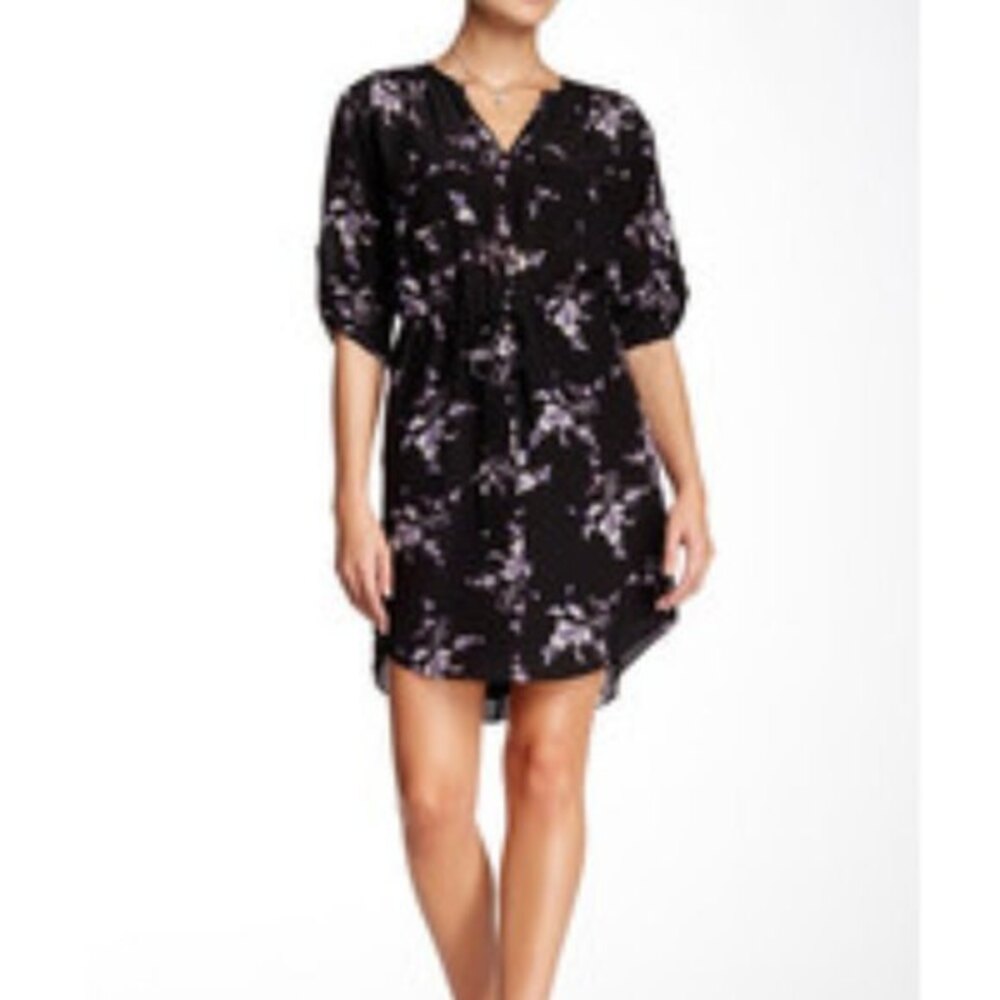 Rebecca Taylor floral silk shirt dress size 6
